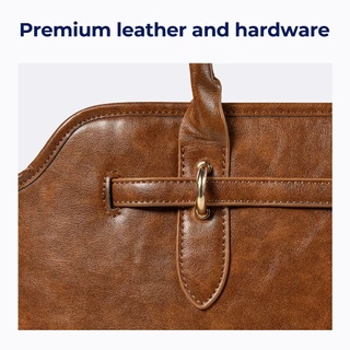 【14" 】MURIOKI กระเป๋าหนัง กระเป๋าสะพายข้างผู้หญิงกระเป๋าหนัง 14“Laptop Tote Bag เอกสาร ผู้หญิง , L1050 -Claire (38*28*12.5cm)