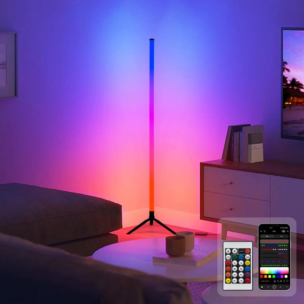 ไฟตั้งพื้น RGB LED Smart Corner Floor Lamp คุมผ่าน APP + รีโมท ไฟซิงค์ตามเพลง ไฟแต่งห้องคอม Gaming Room Light