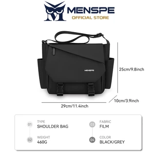 MENSPE กระเป๋าสะพายไหล่ผู้ชาย Unisex กันน้ํา Messenger แฟชั่นกระเป๋าเดินทางธุรกิจกระเป๋า