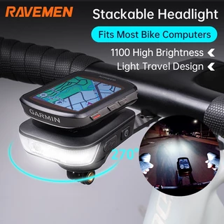RAVEMEN FR1100 ไฟหน้าจักรยาน 1100lm ไฟ LED จักรยาน IPX4 กันน้ําอัตโนมัติเปิด/ปิด Garmin Mount