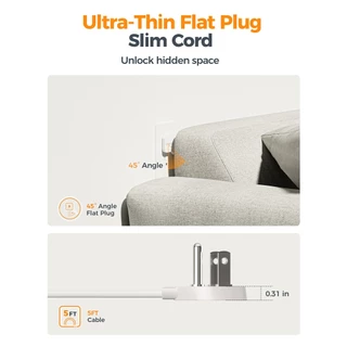 TESSAN ปลั๊กไฟพ่วง USB+Type-C หัวแบนบาง ปลั๊กอเนกประสงค์ มีมอก. แท้ สำหรับเดินทาง ทนทาน