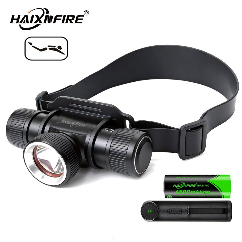 HaixnFire DV42 ไฟฉายดําน้ํา, กันน้ํา IPX8, ไฟหน้าดําน้ํา LED ความสว่างสูง 3000 ลูเมน