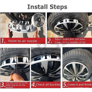 4 ชิ้น ฝาครอบดุมล้อ Universal Hub Cover R12 ถึง R16 ดัดแปลงชิ้นส่วนล้อรถฝาครอบล้อขอบฝาครอบ