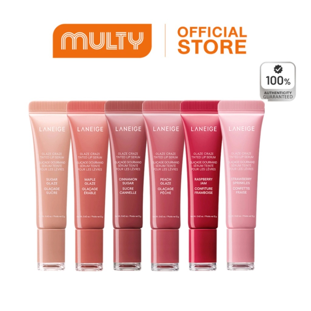 Laneige Glaze Craze Touch-Up Lip Essence 12g: A Touch-Up Lip Essence ประกอบด้วยส่วนผสมบํารุงผิวสามารถทําให้ริมฝีปากชุ่มชื้น อวบอิ่ม เงางาม