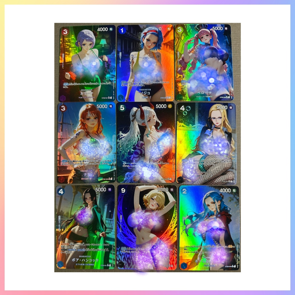 การ์ดวันพีซ การ์ด Waifu DIY OPCG การ์ดสะสมแฟลชสีสันสดใสของขวัญ