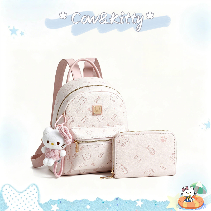 Cow&Kitty Cute Backpack & Cardholder Combo All-match Daily Bag Set