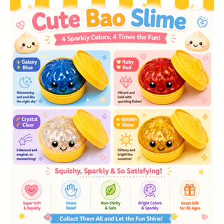 [🇹🇭⚡12hจัดส่ง] 4 ชิ้น Glitter Dumpling Squishy - ของเล่น Fidget Rebound ช้านุ่มพร้อม Sparkle สําหรับเด็กและผู้ใหญ่ ของขวัญวันเกิด