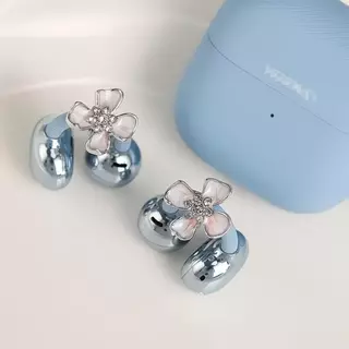 1 คู่ Cherry Blossoms Zircon คลิป Charms การออกแบบประณีตหูฟังอุปกรณ์เสริมแฟลช Dia ส่วนบุคคล DIY สําหรับ OWS หูฟัง