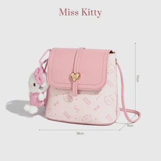 กระเป๋าสะพายข้างผู้หญิง MISS KITTY สีชมพูน่ารักๆ กระเป๋าคิตตี้ Kitty ของขวัญให้เพื่อน กระเป๋าสะพาย
