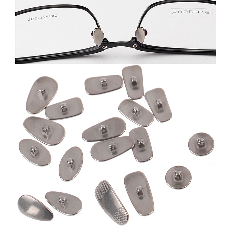 LNTH แผ่นจมูกไทเทเนียม Teardrop Screw-in สำหรับแว่นตา ป้องกันการลื่นไถล และยึดติดแน่น