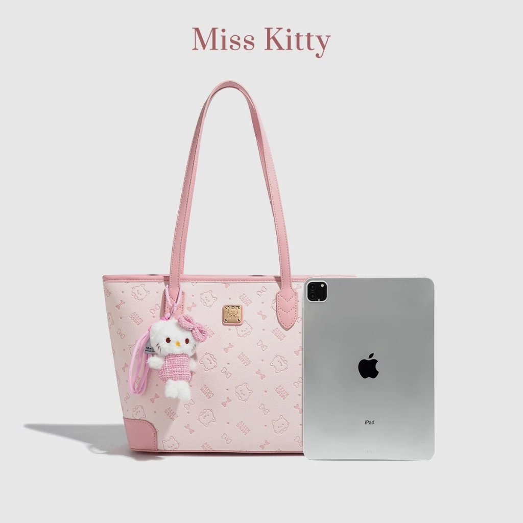 กระเป๋าสะพาย MISS KITTY สีชมพู กระเป๋าสะพายไหล่ผู้หญิง คิตตี้ กระเป๋าสะพายข้าง กระเป๋าใบใหญ่มาก กระเป๋าสะพายไหล่ thumbnail 10