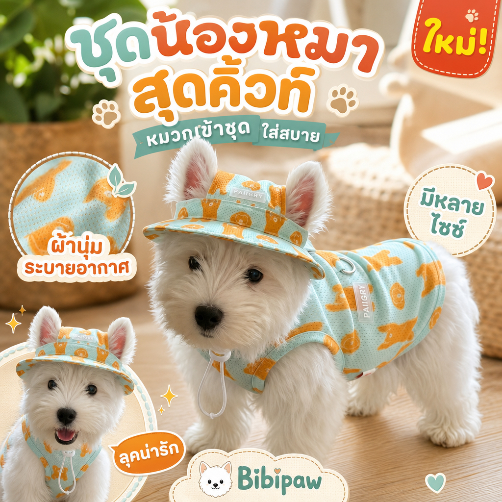 เสื้อกั๊กสุนัขหน้าร้อน ใส่ซองน้ำแข็งได้ ระบายอากาศ กันแดด สำหรับเท็ดดี้ บิชอน สุนัขพันธุ์เล็ก