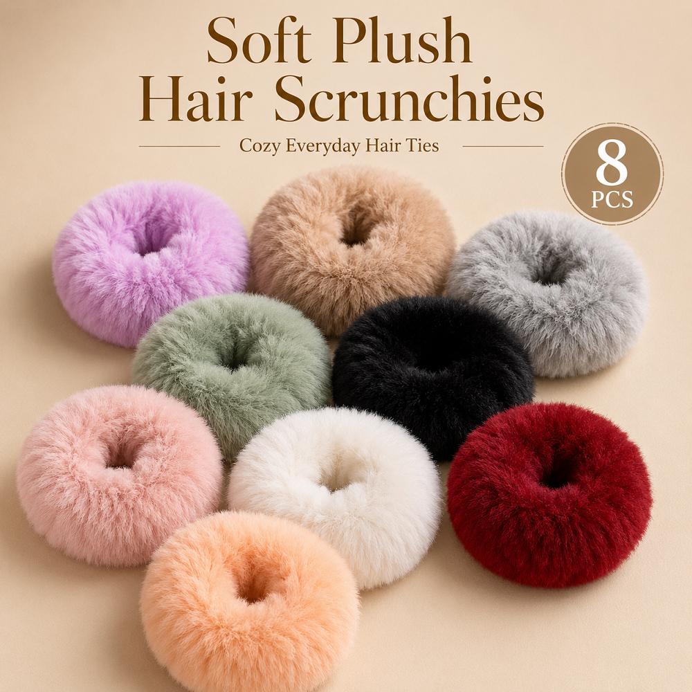 8 ชิ้นลูกอมสีปุย Scrunchies, Faux กระต่ายผม Ties, สาวหวานอุปกรณ์เสริมสําหรับหางม้าคู่จัดแต่งทรงผม
