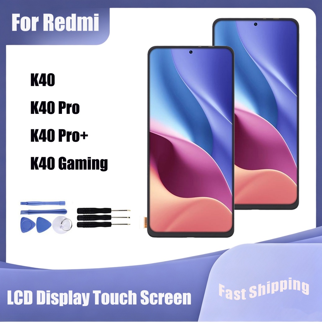 สําหรับ Redmi K40 K40 Pro K40 Pro + K40 Gaming จอแสดงผล LCD หน้าจอสัมผัสเปลี่ยน