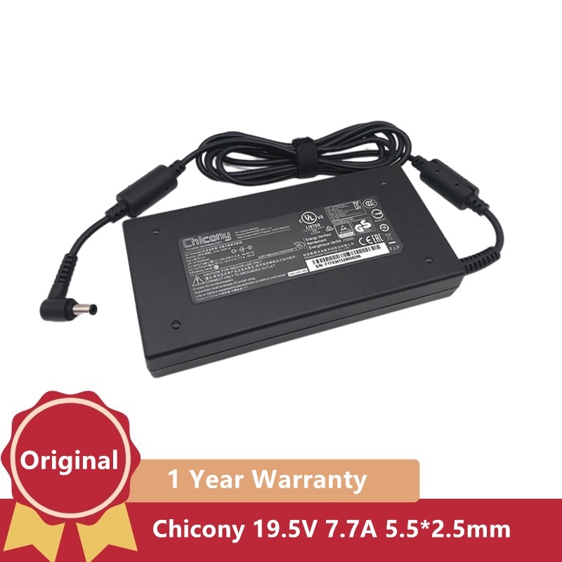 Original Chicony 19.5V 7.7A 150W 5.5*2.5 มม.A17-150P2A A14-150P1A AC Adapter Charger สําหรับ MSI GF6