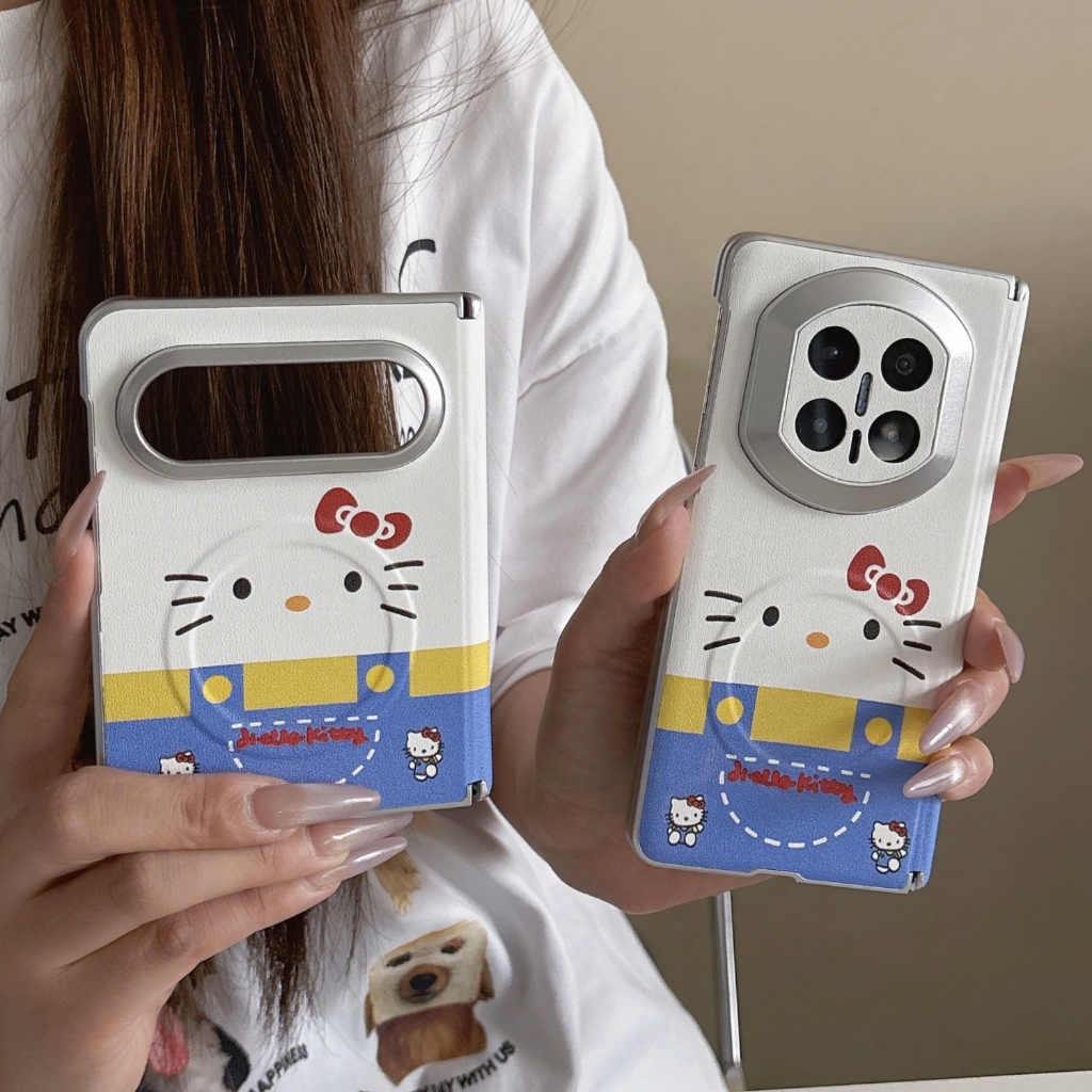เคสสําหรับ Huawei Mate X7 X6 X5 X3 Pura X Max เคสโทรศัพท์รูปแบบแมว Ultrathin Hard ฝาหลังพร้อมแกนป้องกันแม่เหล็ก