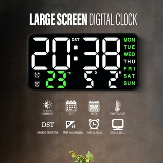 Digital LED Wall Clock Multi-functional Large Screen Date Week Display Table Clock for Room Student
