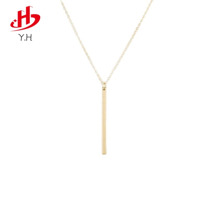 ⭐Y.H⭐ สี่เหลี่ยมผืนผ้า  สีทอง  18K  สร้อยคอสแตนเนซ์สเตนเลส