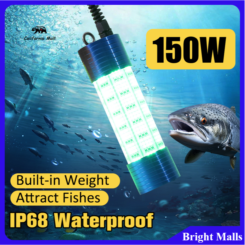 ตกปลา 150W 12V ไฟตกปลาใต้น้ํา IP68 กันน้ํา 7 M สายแบบพกพา LED Submersible โคมไฟสําหรับเรือตกปลา Bright Light ปลาดึงดูด