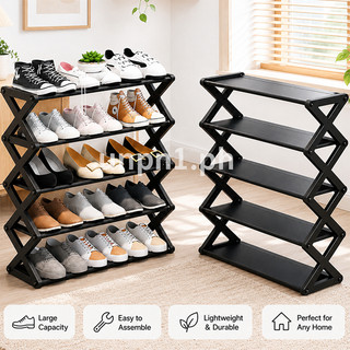 5 Layer foldable Shoes Rack Tier Colored Stackable Stainless steel Shoes Organizer Storage Rack