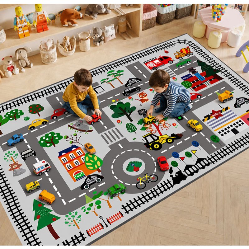 เด็ก Play Rug พรมห้องนั่งเล่น พรมกันลื่น วัสดุสักหลาดหนา ไร้กลิ่น พรมอนุบาล