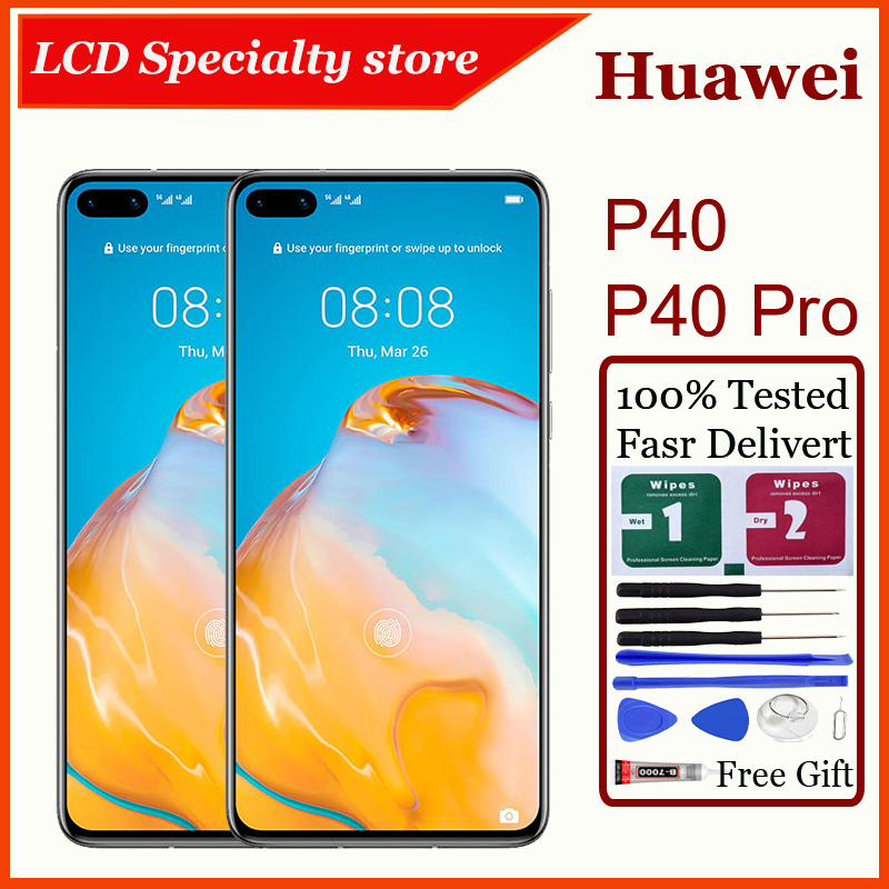 OLED ดั้งเดิมสําหรับ Huawei P40 P40 Pro จอแสดงผล LCD หน้าจอสัมผัสพร้อมการเปลี่ยนเฟรม