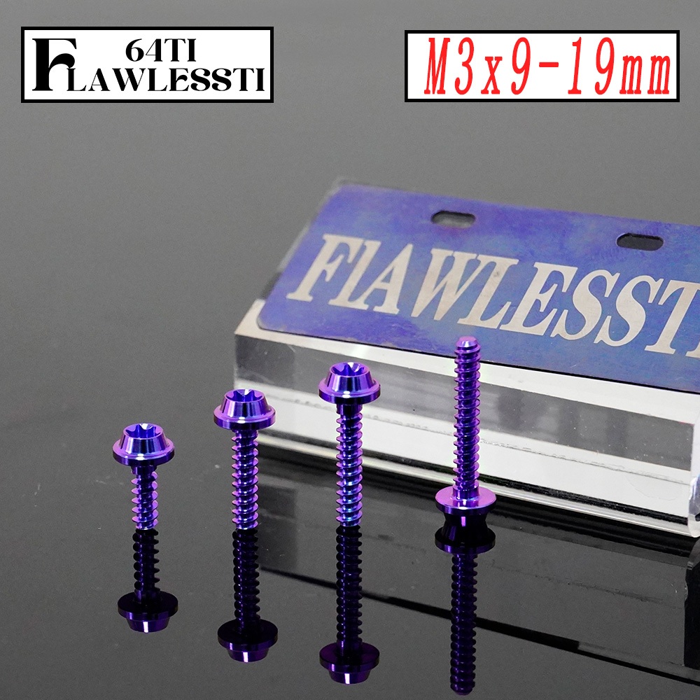 FLAWLESSTI M3x9-19 mm Gr5 สกรูเกลียวปล่อยไทเทเนียม Sprint 150 Primavera 150 S 150
