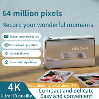 กล้องดิจิตอล 4K Ultra HD 64MP 2.8 "หน้าจอ IPS 16X ซูม AF ออโต้โฟกัสพร้อมไฟเติม Type-C ชาร์จกล้องดิจิตอลขนาดเล็กสําหรับนักเรียนเริ่มต้น Vlogging & Travel