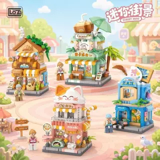 Loz ร้านค้า 👍จัดส่งจากกรุงเทพฯ Street View Micro Block ของน่ารักๆ ร้านแพนด้า ไอศกรีม ดอกไม้สด กล้องถ่ายรูป ของขวัญ DIY บล็อกตัวต่อ ตัวต่อนาโน อนุภาคขนาดเล็ก ของเล่นเด็กน่า ชุดของขวัญวันแม่<Nancy>