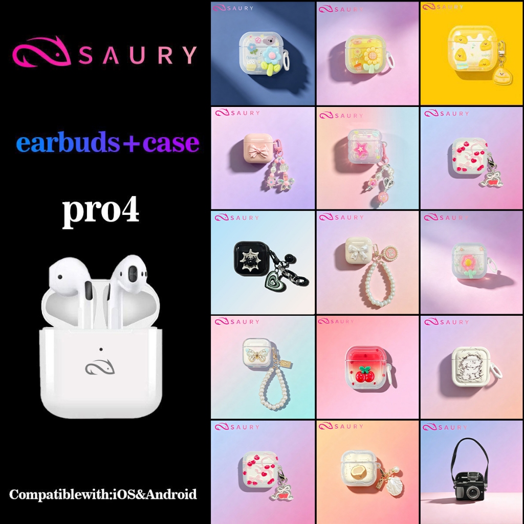 เคสฟรีหูฟังบลูทูธไร้สาย TWS Pro4 สําหรับ iPhone และ Androi