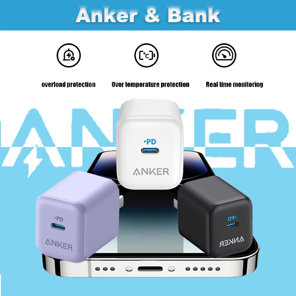 Anker 312 Fast Charger Adapter เครื่องชาร์จแบบพับได้ 20W