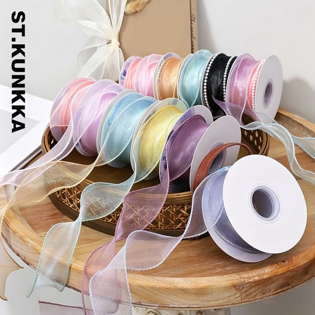 1เมตร ริบบิ้นผ้าแก้วผ้าชีฟอง 40mm DIY ห่อของขวัญ จัดช่อดอกไม้ เครื่องประดับแฮนด์เมด
