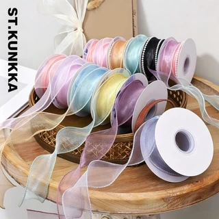 1เมตร ริบบิ้นผ้าแก้วผ้าชีฟอง 40mm DIY ห่อของขวัญ จัดช่อดอกไม้ เครื่องประดับแฮนด์เมด