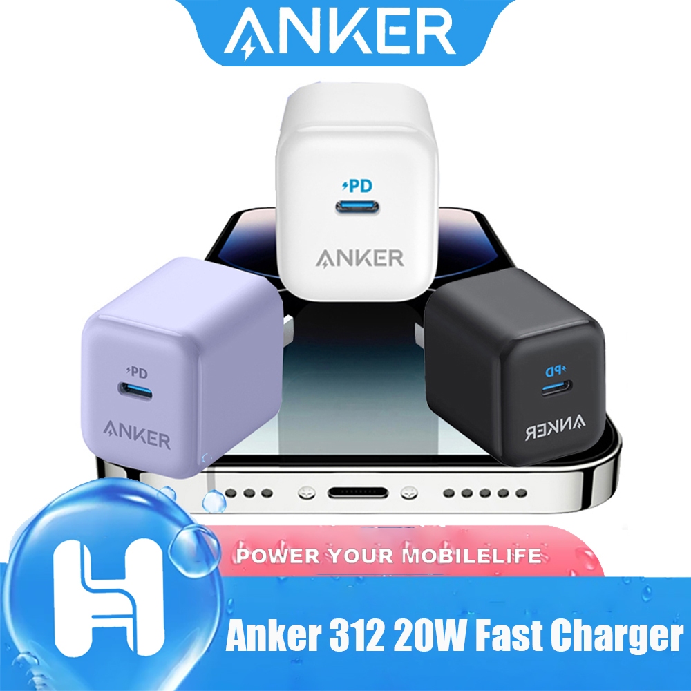 Anker 312 20W Fast Charger Adapter เครื่องชาร์จแบบพับได้ 20W พร้อมการชาร์จ PD2.0 PD3.0