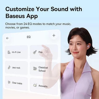 BASEUS สินค้าใหม่Baseus Bass WM02s หูฟังไร้สาย True 36H Long Playtime Bluetooth 6.0 IPX5 กันน้ํา Super Bass Featherlight
