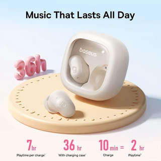 BASEUS สินค้าใหม่Baseus Bass WM02s หูฟังไร้สาย True 36H Long Playtime Bluetooth 6.0 IPX5 กันน้ํา Super Bass Featherlight