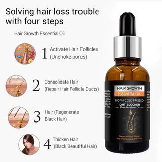 Te Hair Growth Essential Oil ไบโอตินสกัดเย็น DHT Blocker และแชมพูปลูกผม Anti-Hair Loss Conditioner