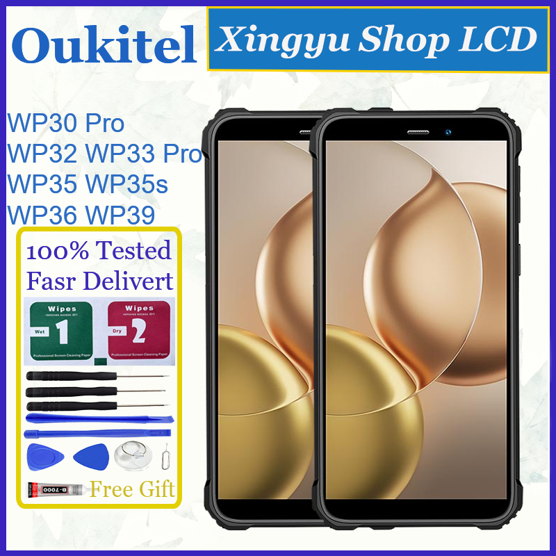 Original สําหรับ Oukitel WP30 Pro WP32 WP33 Pro WP35 WP35s WP36 WP39 จอแสดงผล LCD หน้าจอสัมผัสเปลี่ย