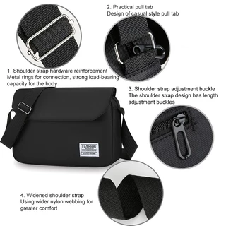 Minimalist Men กระเป๋าสะพายข้างไนลอนกันน้ํากระเป๋าสะพายไหล่ Casual Travel Messenger Bag