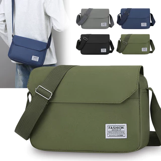 Minimalist Men กระเป๋าสะพายข้างไนลอนกันน้ํากระเป๋าสะพายไหล่ Casual Travel Messenger Bag