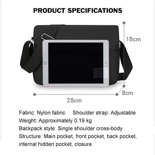 Minimalist Men กระเป๋าสะพายข้างไนลอนกันน้ํากระเป๋าสะพายไหล่ Casual Travel Messenger Bag