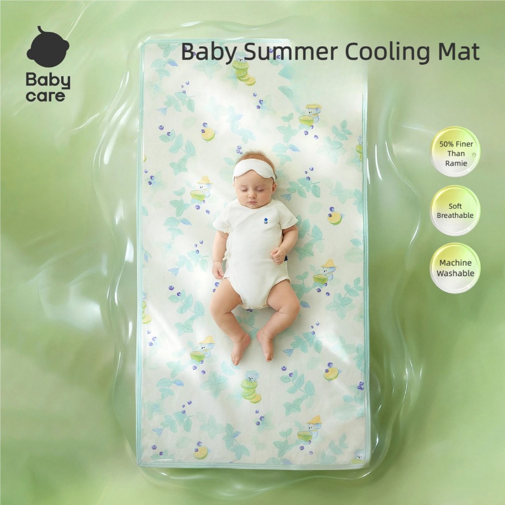 Bc Babycare เสื่อทําความเย็นเด็กผ้าไหมน้ําแข็งระบายอากาศเด็กอนุบาลล้างทําความสะอาดได้เสื่อต้านเชื้อแ