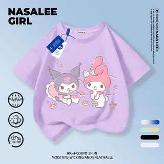 [จัดส่งในวันเดียวกัน] เด็กผ้าฝ้ายสีม่วงเสื้อยืดการ์ตูน คุโรมิ สนุกพิมพ์ฤดูร้อนเสื้อผ้าระบายอากาศแขนสั้นเหมาะสําหรับ 3-16 ชายหญิง