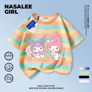 [จัดส่งในวันเดียวกัน] เด็กผ้าฝ้ายสีม่วงเสื้อยืดการ์ตูน คุโรมิ สนุกพิมพ์ฤดูร้อนเสื้อผ้าระบายอากาศแขนสั้นเหมาะสําหรับ 3-16 ชายหญิง
