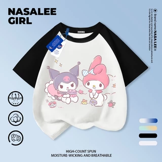 [จัดส่งในวันเดียวกัน] เด็กผ้าฝ้ายสีม่วงเสื้อยืดการ์ตูน คุโรมิ สนุกพิมพ์ฤดูร้อนเสื้อผ้าระบายอากาศแขนสั้นเหมาะสําหรับ 3-16 ชายหญิง