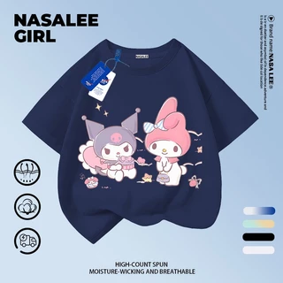 [จัดส่งในวันเดียวกัน] เด็กผ้าฝ้ายสีม่วงเสื้อยืดการ์ตูน คุโรมิ สนุกพิมพ์ฤดูร้อนเสื้อผ้าระบายอากาศแขนสั้นเหมาะสําหรับ 3-16 ชายหญิง