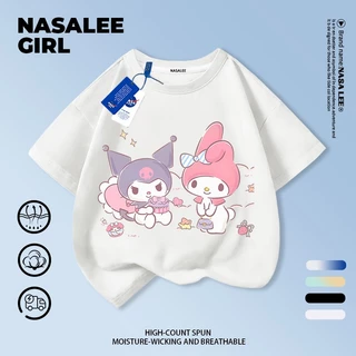 [จัดส่งในวันเดียวกัน] เด็กผ้าฝ้ายสีม่วงเสื้อยืดการ์ตูน คุโรมิ สนุกพิมพ์ฤดูร้อนเสื้อผ้าระบายอากาศแขนสั้นเหมาะสําหรับ 3-16 ชายหญิง