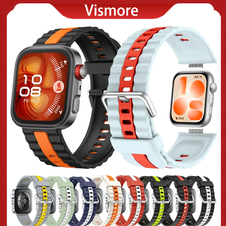 สายซิลิโคนทูโทนสําหรับนาฬิกา Huawei Fit 5 4 Pro Fit3 Fit4 Fit5 สร้อยข้อมือกีฬาสายรัดข้อมือเข็มขัดสําหรับ Huawei Watch Fit 4 3 Correa อุปกรณ์เสริม