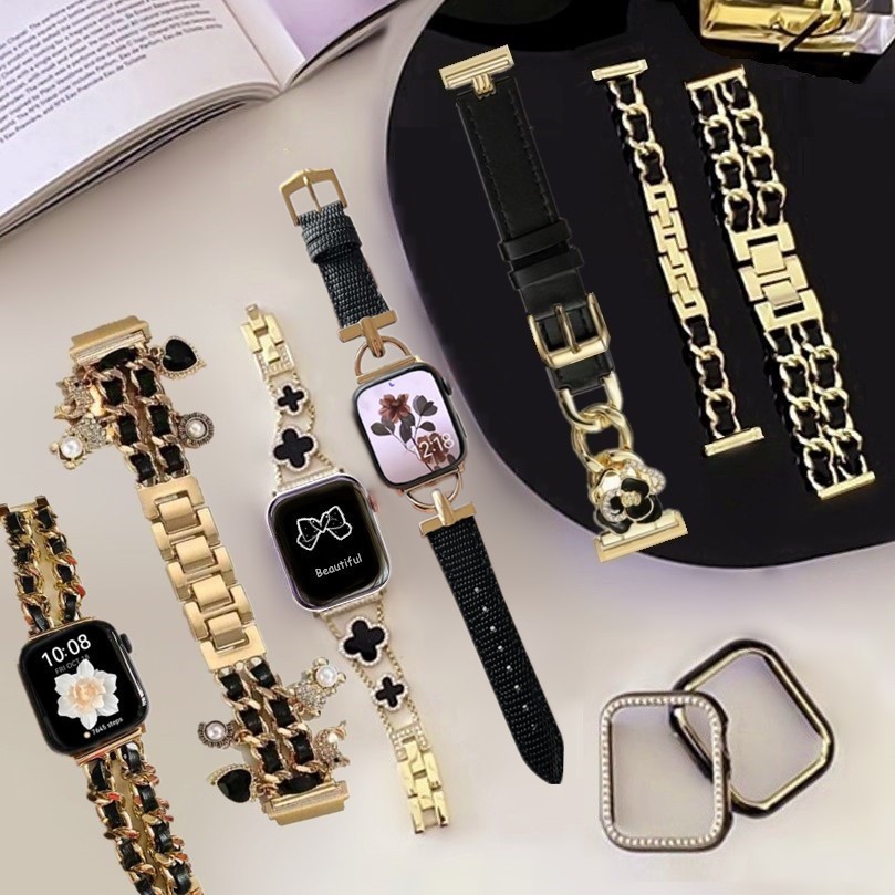 Luxury Gold Black Strap For สาย Huawei Watch Fit 5 Strap Metal Huawei Watch Fit 5 pro สาย Huawei Watch Fit 4 Strap เคส Huawei Watch Fit 5 Case สาย Huawei Fit 5 pro Strap Huawei Fit 2 สาย Huawei Fit 4 Strap PC Huawei fit 5 Case เคส Huawei Watch Fit 3 Strap