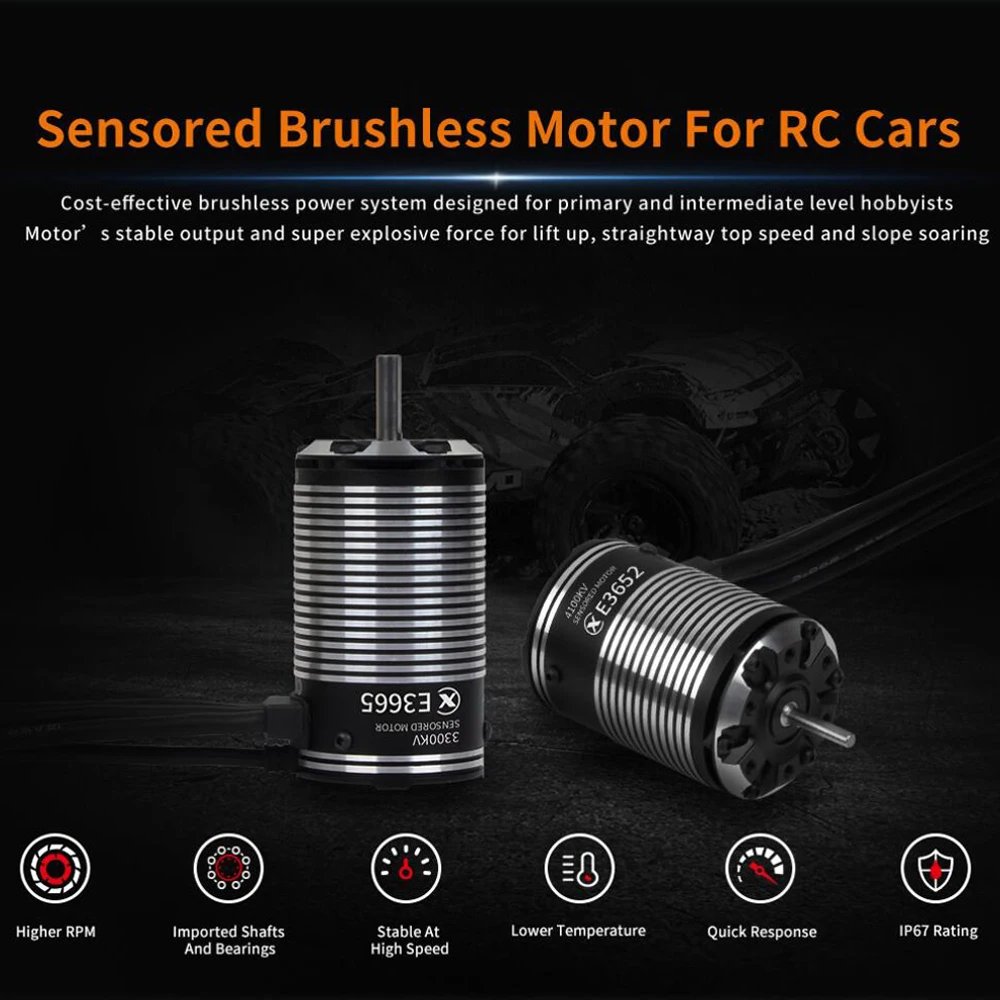 XC-ESC E3665-3300kv/2500KV E3652-4100kv/3300KV มอเตอร์ไร้แปรงแบบเหนี่ยวนํากันน้ําความเร็วสูง RC รุ่น